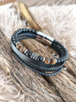 Pulsera Multicapa "Titan" – Cuero, Piedra Natural y Acero