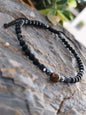 Pulsera "Essenze" – Ónix Mate y Centro de Jaspe rojo
