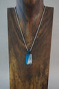 COLLAR CON DIJE AZUL Y PLATEADO